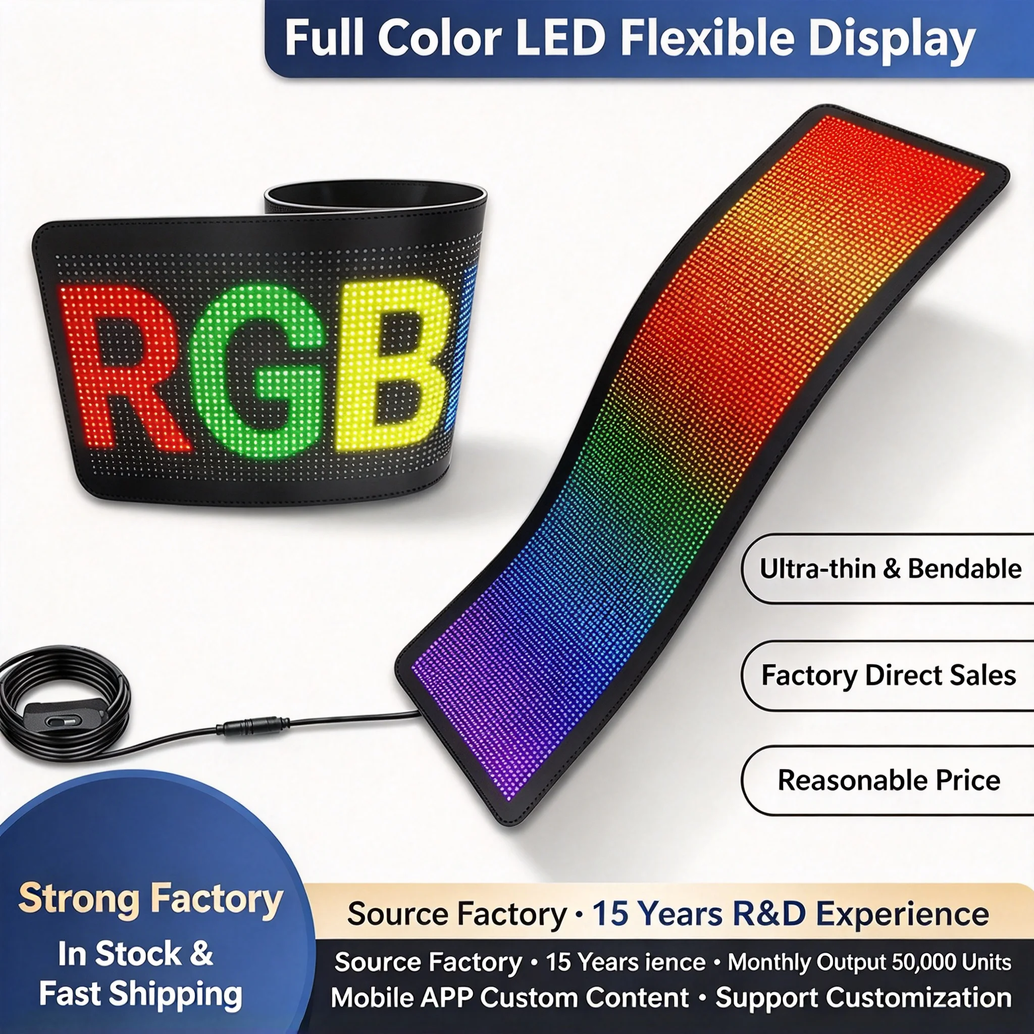 Flexible LED Screen Transparent LED Display Car Vehicle APP Control Programmable LED Panel Manufacturer Window