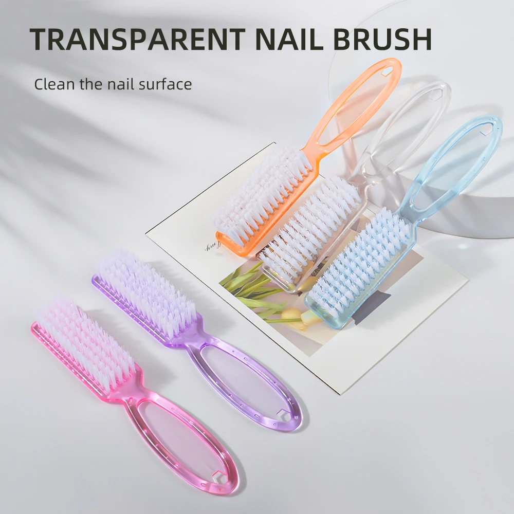 2Pcs 5 Colors Nail Brush Cleaning Remove Dust Brush Nail Tools Powder Plastic Cleaner Nails Art Manicure Care Accessory Tools