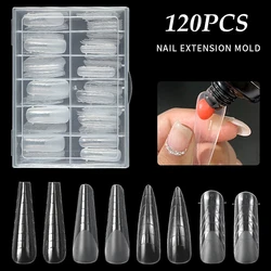120 Pcs Nail False Tips Mould Quick Building Mold Tips Nail Dual Forms Finger Extension Nail Art Uv Building Uv Gel Tools Salon