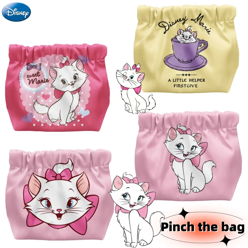 

Disney Marie Anime PeripheralsCreative Cartoon Cute PrintsTravelPortable Storage Cosmetic BagsHigh-value Change Pinching Bags