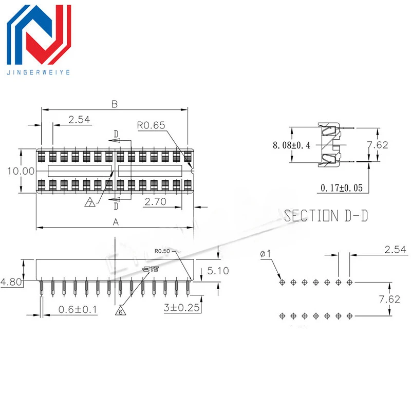 IC Sockets DIP8 DIP14 DIP16 DIP18 DIP20 DIP28 DIP40 Pins Round Hole  2.54 PCB Connector DIP Socket 6 8 14 16 18 20 28 32 40 pin