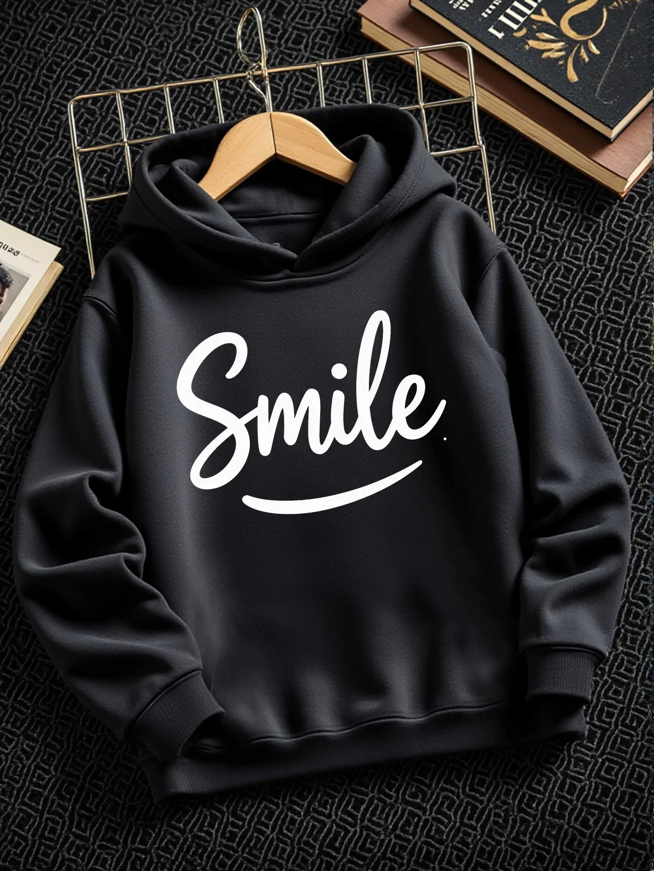 Boys' White Minimalist Hooded with Inspirational Quote Print - Winter Warm Hoodie Casual Sports Outdoor Wear