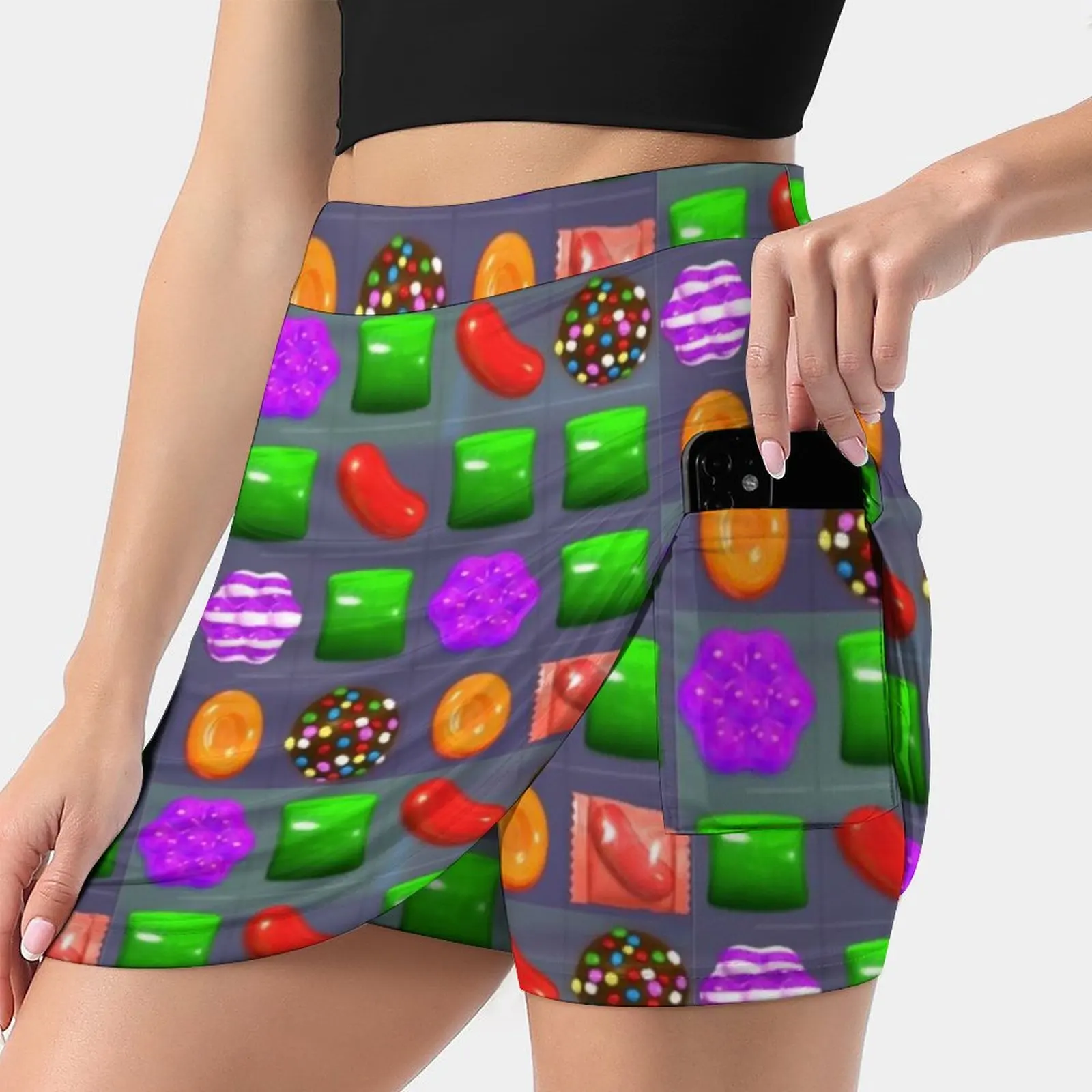 Candy Combo Candy Crush Skirts Woman Fashion 2022 Pant Skirt Mini Skirts Office Short Skirt Candy Crush Combo Gaming Online