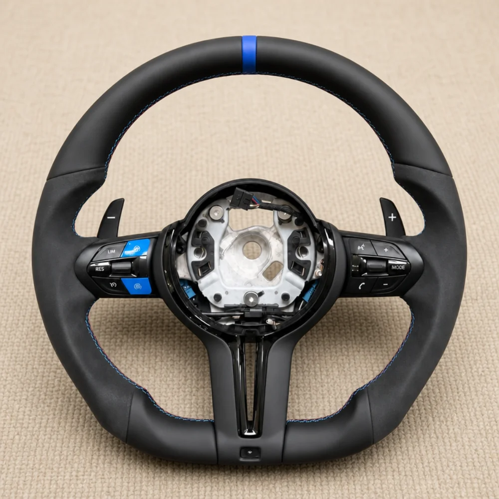 For BMW F20 F30 F22 F01 F10 M2 F87 M3 F80 M5 X3 F25 F82 F15 E70 E90 E71 E60 X5 E70 M6 Factory Bestsellers Suede Steering Wheel view 6