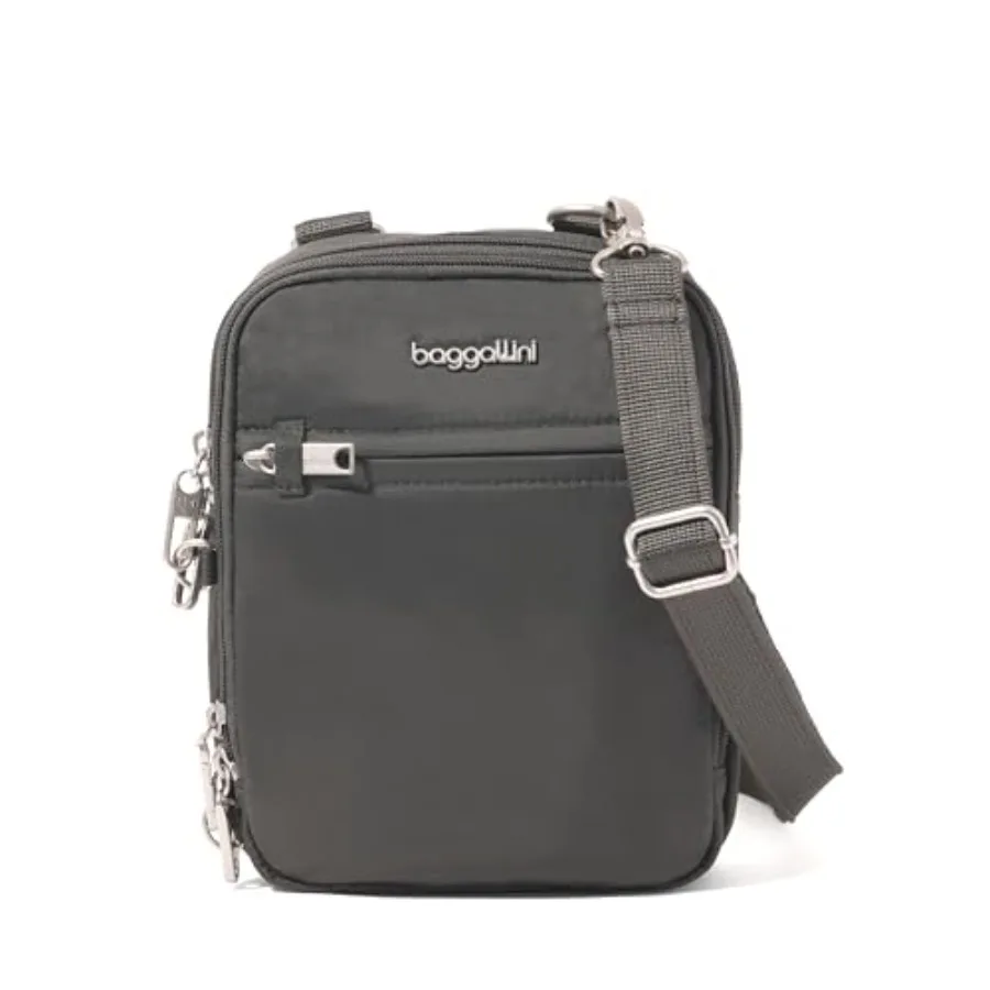 

Securtex Anti-theft Mini Crossbody Bag for daily urban use, nylon with black finish, RFID-blocking, locking zippers cut-resista