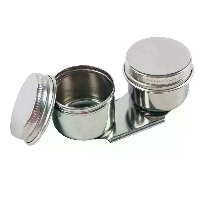 Painting Oil Pot Stainless Steel Oil Painting Double Palette Cup With Lid For Acrylic Watercolor Gouache