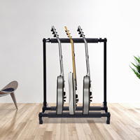 3-Piece Guitar Display Stand Multiple Guitar Bass Holder Foldable Stage Rack Home Instrument Stores Storage Tool