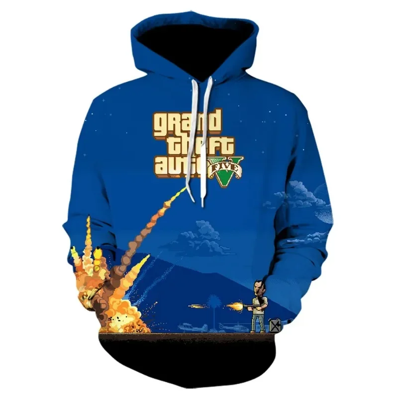 2024 New 3D Print Grand Theft Auto Game Gta 4/5 Printed Hoodies Men Women Children Cool Hooded Sweatshirt Boy Girl Kids Pullover