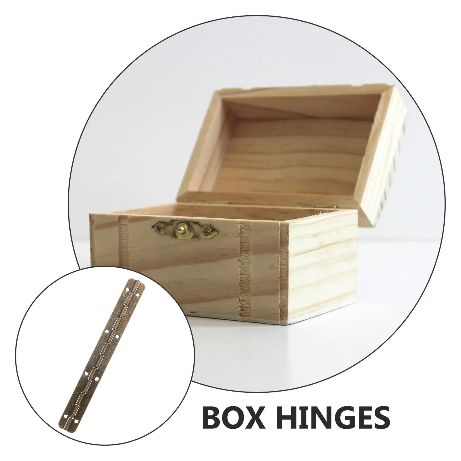

6 Pcs Wooden Box Hinge Metal Hinges for Case Long Piano Jewelry Crafts Decorative
