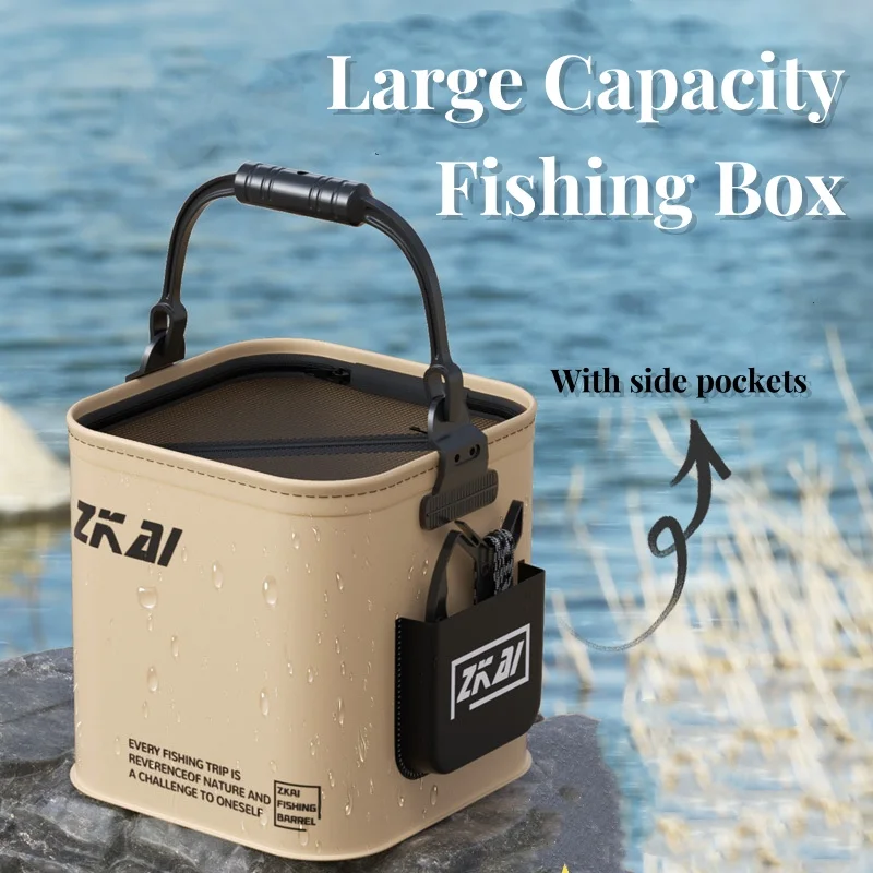 

13L Fishing Bucket Folding Portable Collapsible Multifunctional Fish Live Bait Container For Fishing Accessories Fishing Tackles