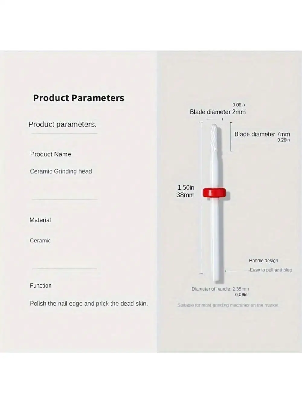 Set di testine abrasive in ceramica per nail art da 1 o 4 pezzi, strumenti esfolianti per la rimozione delle cuticole, bastoncini per la cura delle unghie pre-treatamento