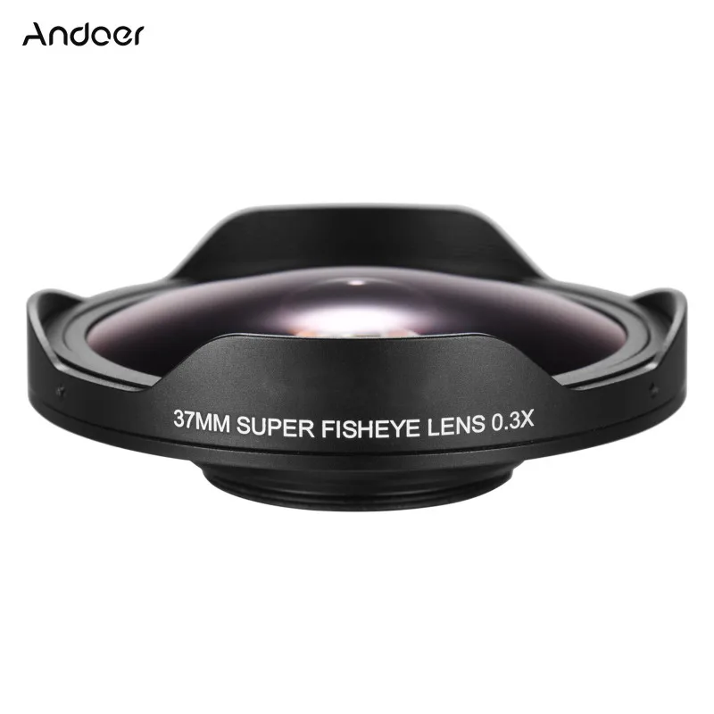 37MM 0.3X HD Ultra Wide Angle Fisheye Lens with Hood Replacement for Camcorders