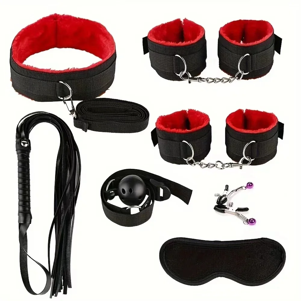 7 Piece Adult Novelty Item Set with Storage Bag Couples Accessory Kit