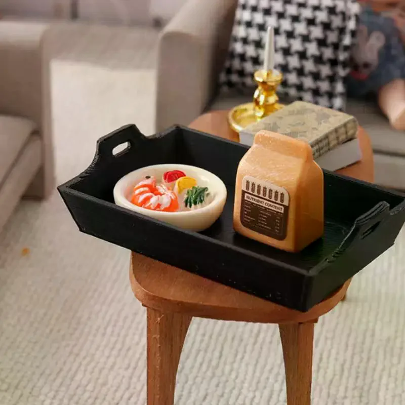 1Pcs 라이프 씬 인형 집 시뮬레이션 가구 모델 액세서리 1:12 스케일 인형 집 디너 플레이트 모델 장식 장난감