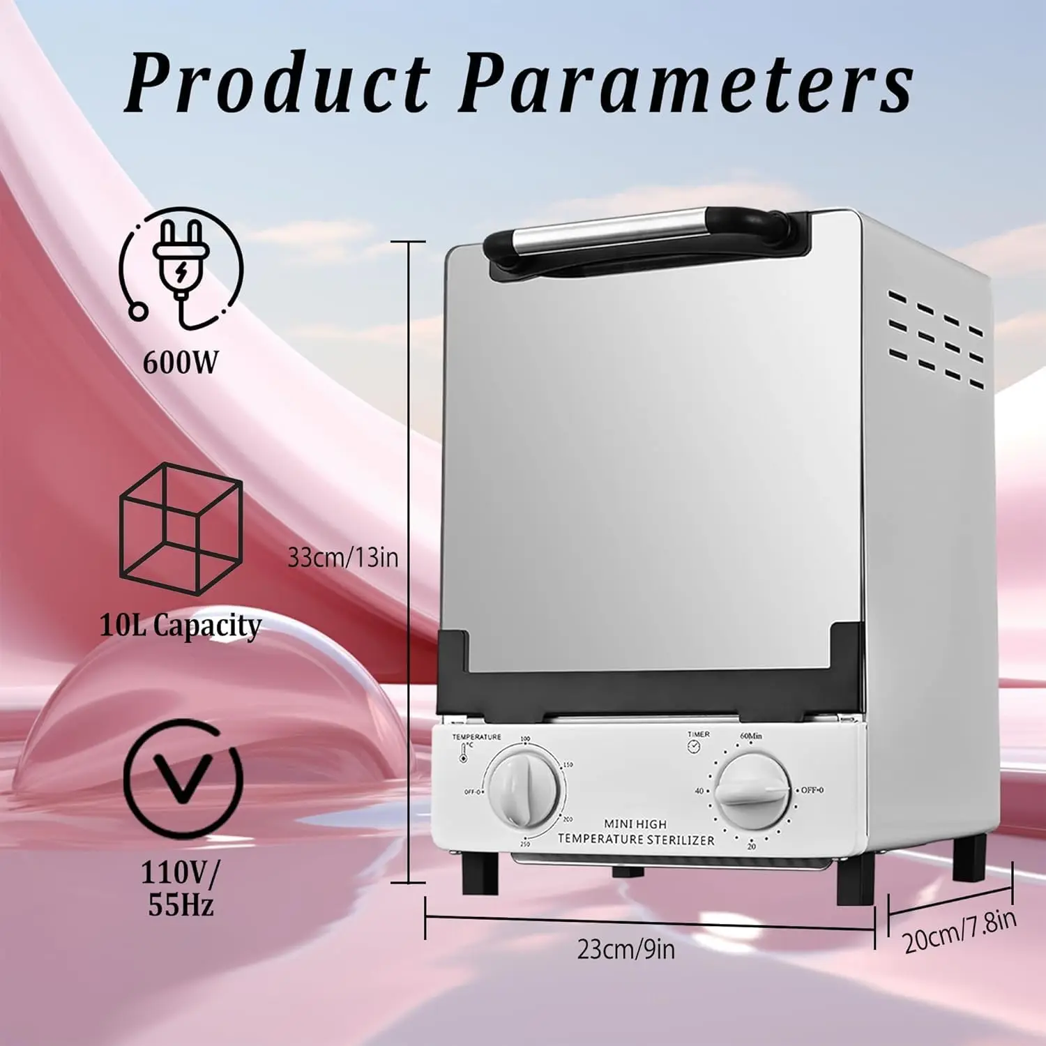 LINMANDA Caja de limpieza de alta temperatura, máquina esterilizadora de herramientas para uñas de gran capacidad, gabinete desinfectante para peluquero, caja para herramientas de belleza