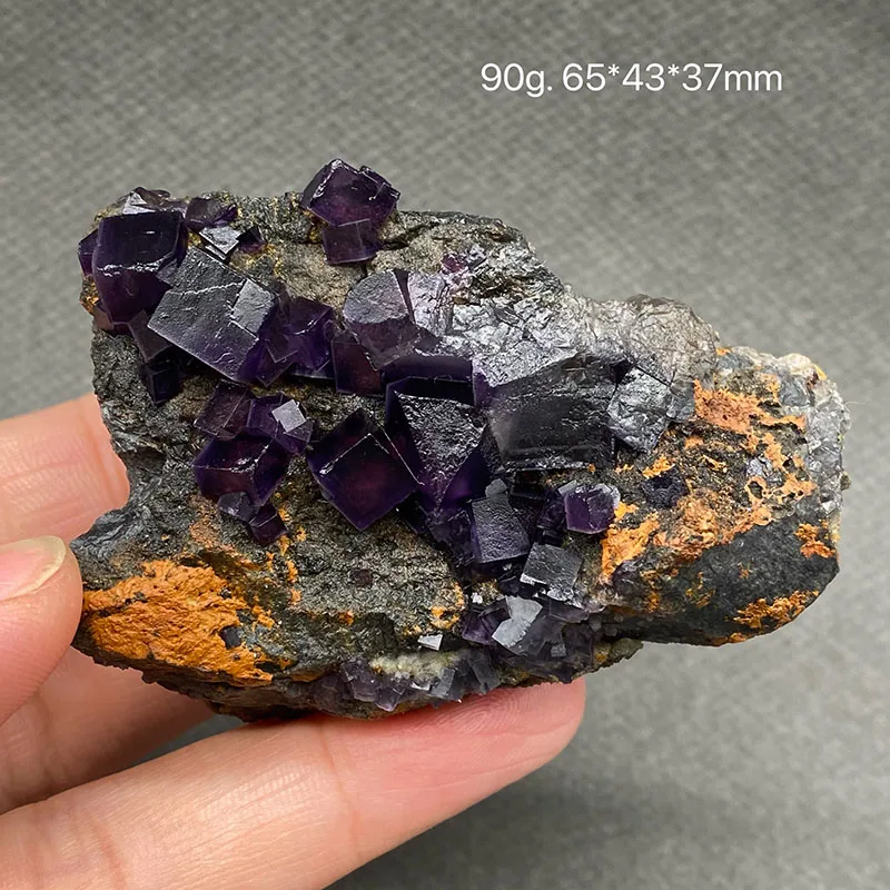 100% natural purple fluorite raw stone mineral specimen healing crystal gem collection