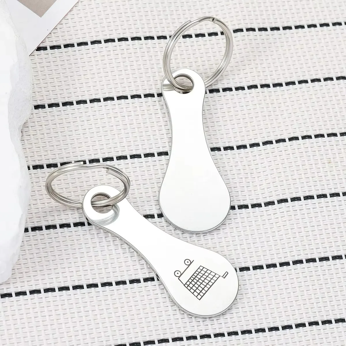 3/6PCS Metal Shopping Cart Tokens Trolley Token Key Ring Decorative Keychain Multipurpose Shopping Portable For Home Outdoor