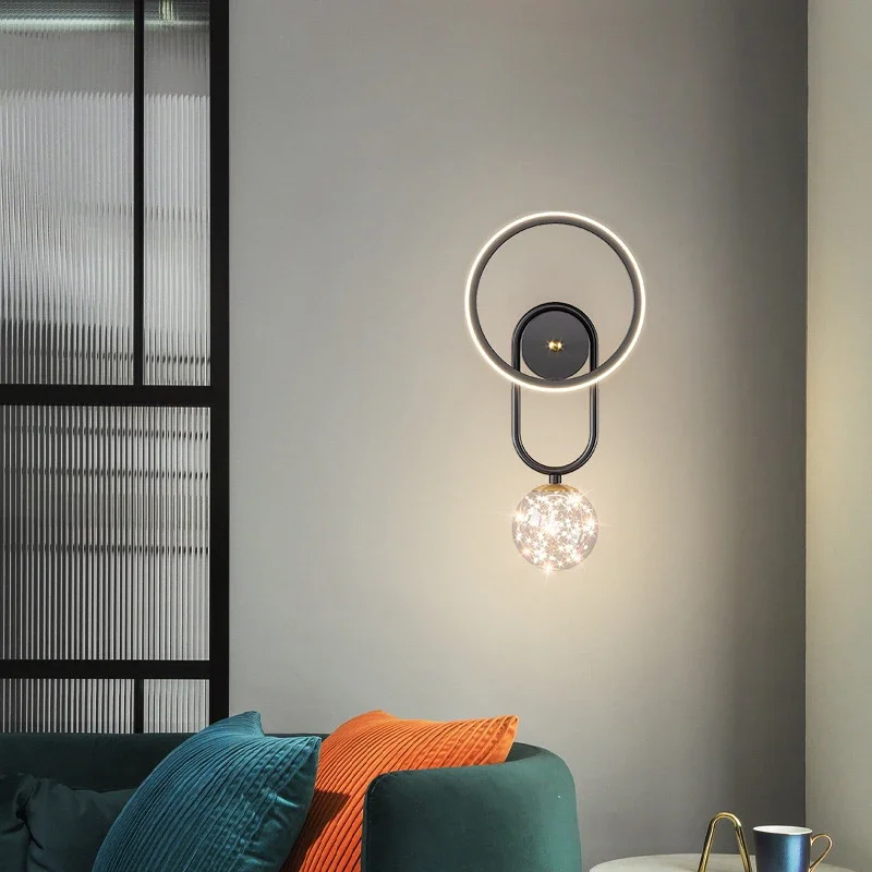 Nordic Luxury LED Master Bedroom Reading Wall Lamp Lights For Bedside Corridor Creative Background Lighting Decor Aisle Sconces