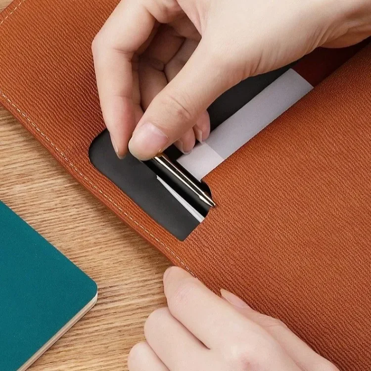 Business Multifunktionale Magnetische Ordner-Tasche mit Großer Kapazität A4 Leder-Aktenmappe Büro-Aufbewahrung Dokumententasche – Detail 7