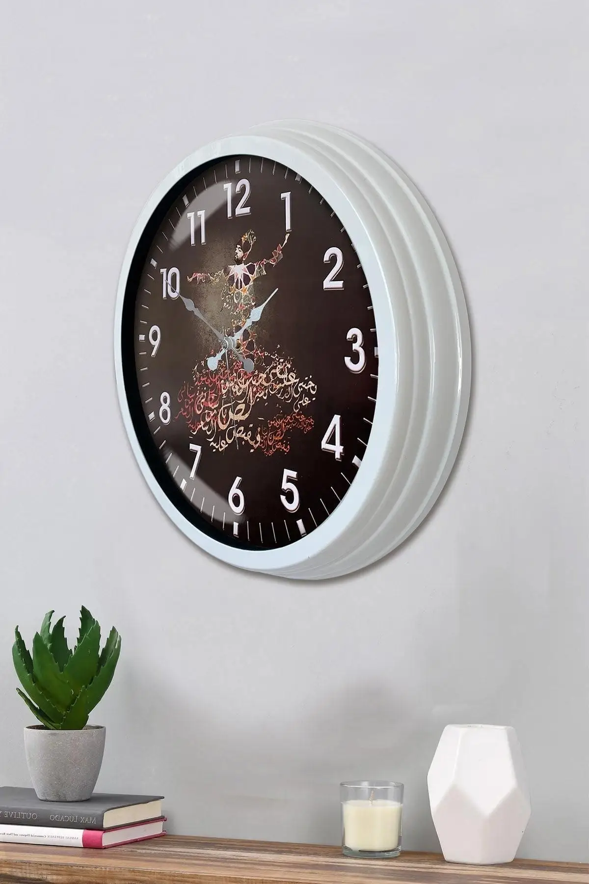 DOLBOVI wall clock 40 Cm Metal white color religious model