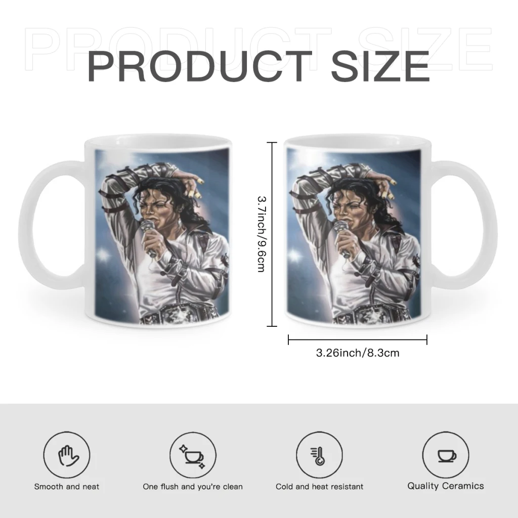 MJ M-Michael Jackson King of Pop Mug 11oz Ceramic Coffee Mug Friends Birthday Gift Mug