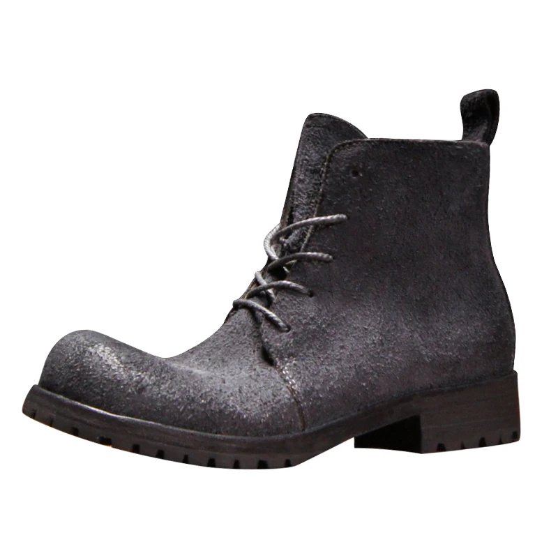 British Style Genuine Leather Thick Sole Casual Outdoor Desert Boots Men High Top Shoes Cowhide Vintage Ankle Motoycycle Boots