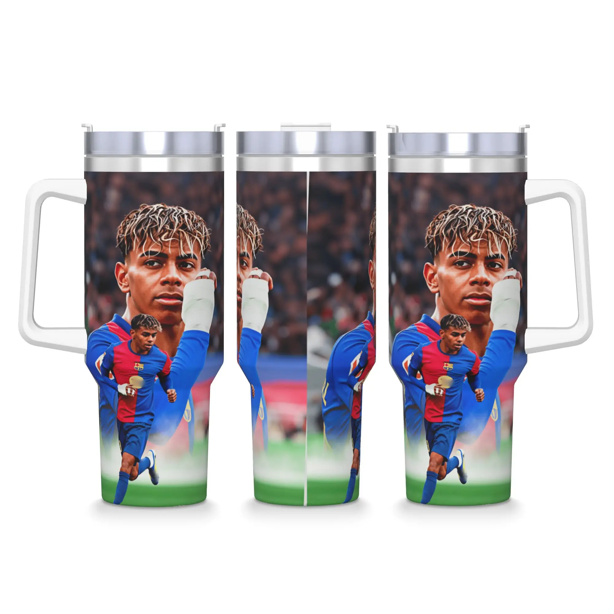 L-Lamine FootballStar y-Yamal Tumbler  Hot Drinks Water Bottle Leakproof Stainless Steel Coffee Mug Custom Travel Car Mugs