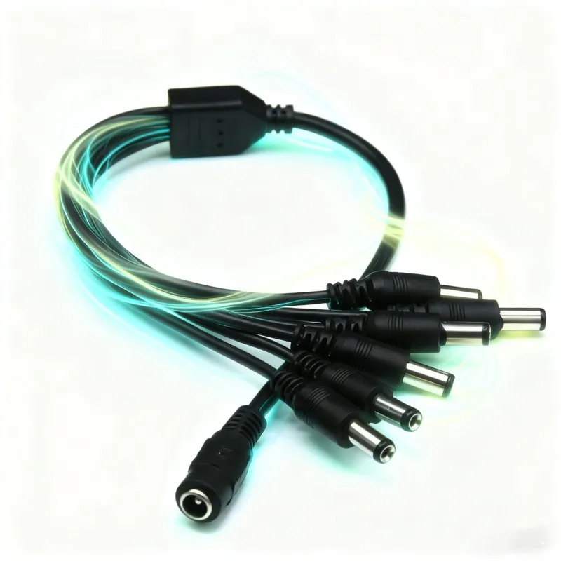 1/5/10pcs 12V DC Power 1 Female to 6 Male Splitter 5.5*2.1mm Plug Cable for CCTV Security Camera Power Supply Adapter C3