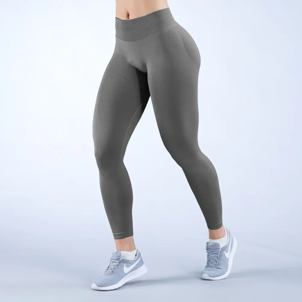 Women Seamless High Waist Yoga Pants Three-section Waist Sexy Hip-lifting Tight Sports Pants High Elastic Fitness Exercise Pants