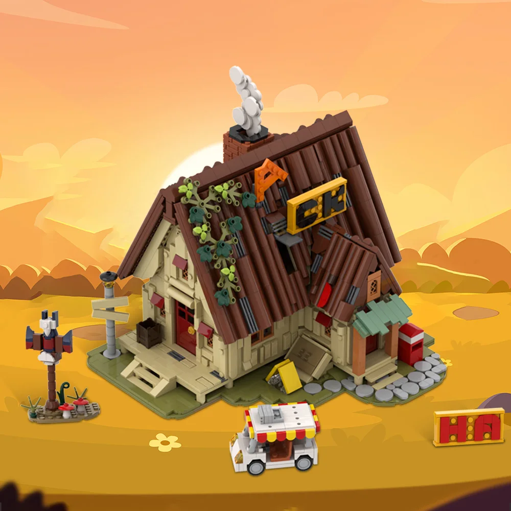 MOC Graviteds 落下ハウスビルディングブロックセット創造性ファーム建築レンガモデル森の小屋ビルディングブロックおもちゃキッズギフト