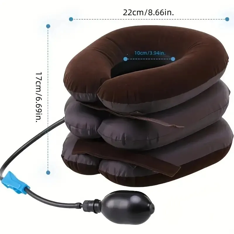 1 Piece Single Tube Semi-Plush Air Cervical Massage Relaxation Pillow, Effective Neck Relaxation, Suitable for Men and Women - M