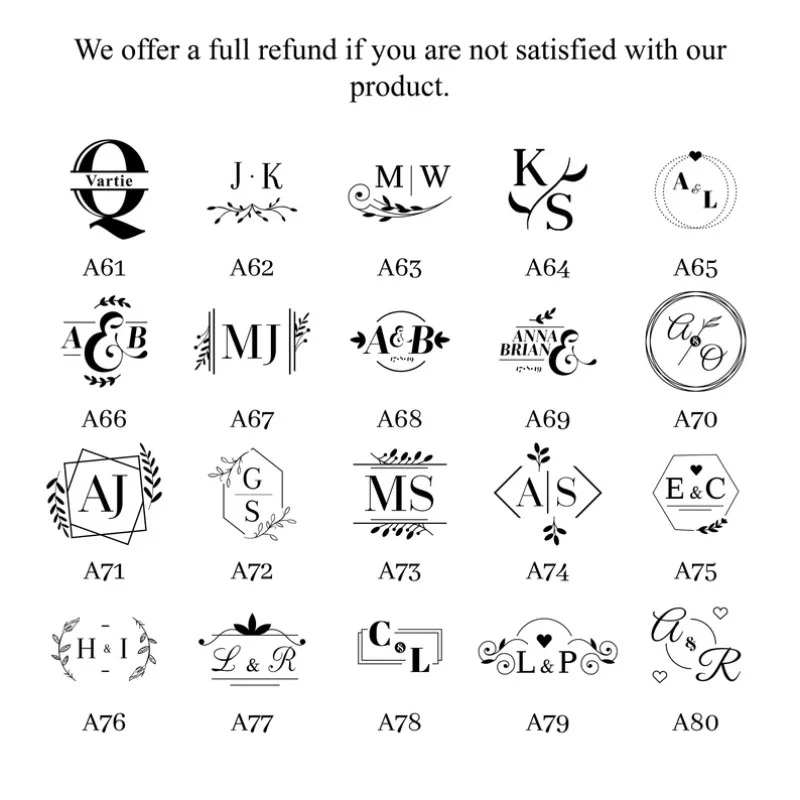 

Diy Customize Leaves Floral Double Name 2 Initials Personalized Letter Wedding Wax Seal Stamp Custom Invitations Envelope