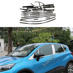 For Renault Captur Kaptur 2015 2016 2017 2018 2019 Sticker Cover Stainless Steel Glass Window Pillar Middle Column Strip Trim