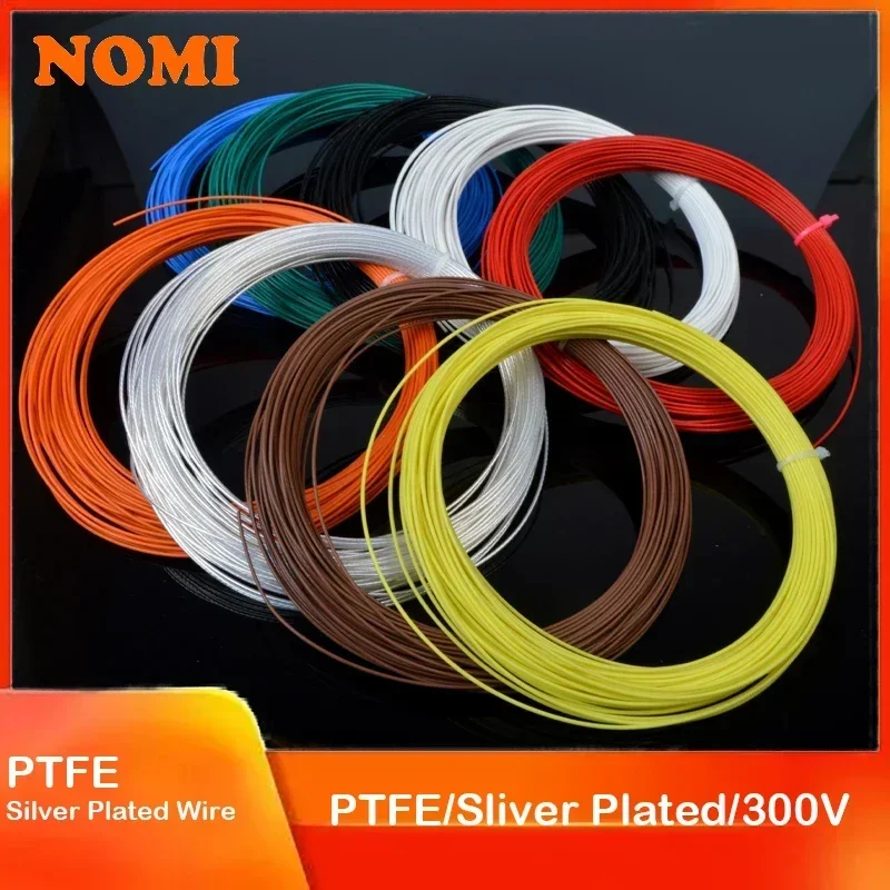 5M/10M PTFE Silver Plated Wire 30AWG ~ 10AWG High Purity OFC Electronic HiFi Audio Speaker Headphone DIY Signal Copper Cable