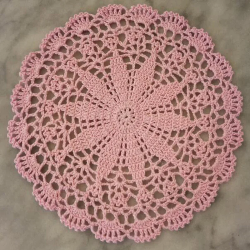 Handmade round cotton Crochet placemat coaster kitchen Christmas flower table place mat cloth Table decoration and accessories