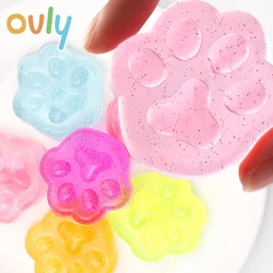 Mini Squeeze Mochi Cat's Paw Anti-Stress Ball Toys Kawaii Squishy Transparent Novelty Fidget Funny Stranger Kids Pop Gift