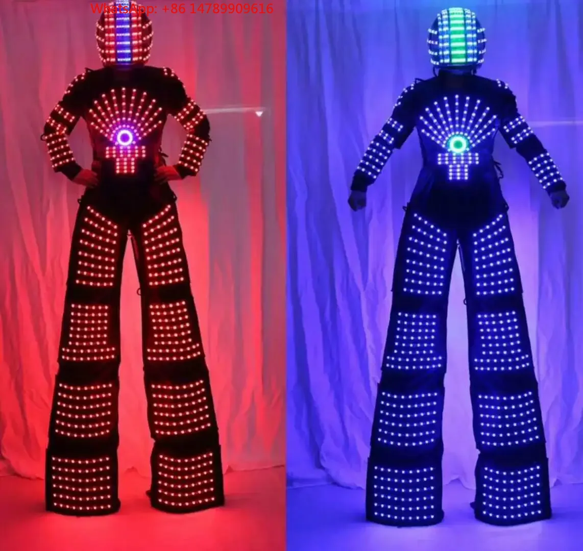 LED Luminous Robot CostumeHigh-End Bespoke LED Bottle Display RackHigh Quality LED Luminous Clothes Robot Stilts Suit For Peor