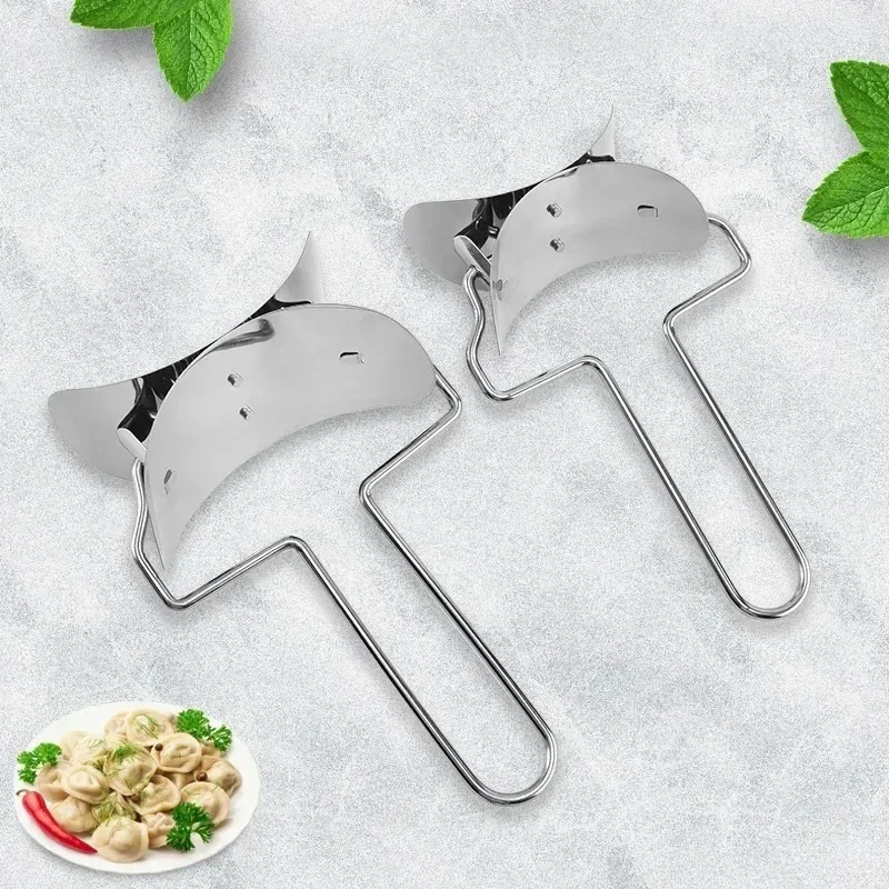 Máquina Manual de Dumplings de acero inoxidable, molde para pastel de raviolis, prensa de pastel duradera, cortador de masa para hornear, utensilios de cocina para repostería y Pasta