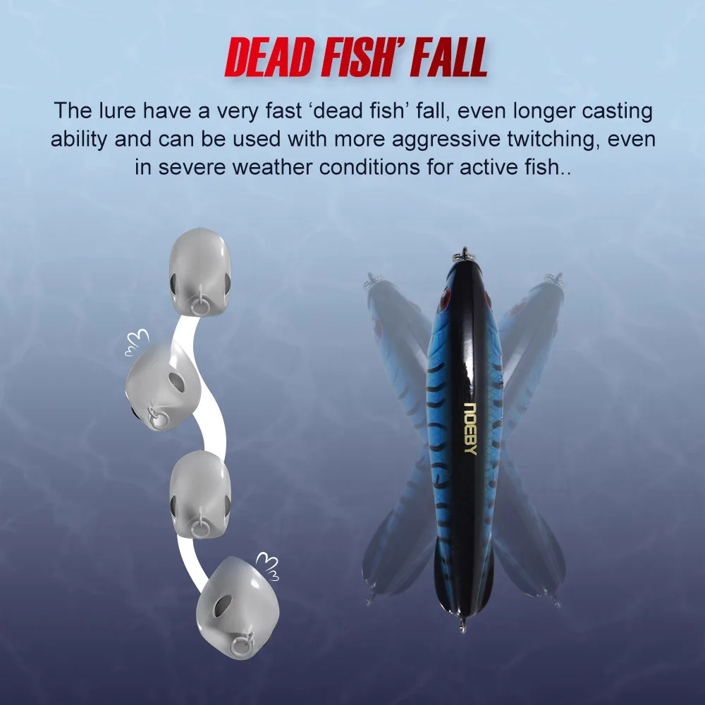 NOEBY 95S Stickbait tipo lápiz 95mm 25g agua salada