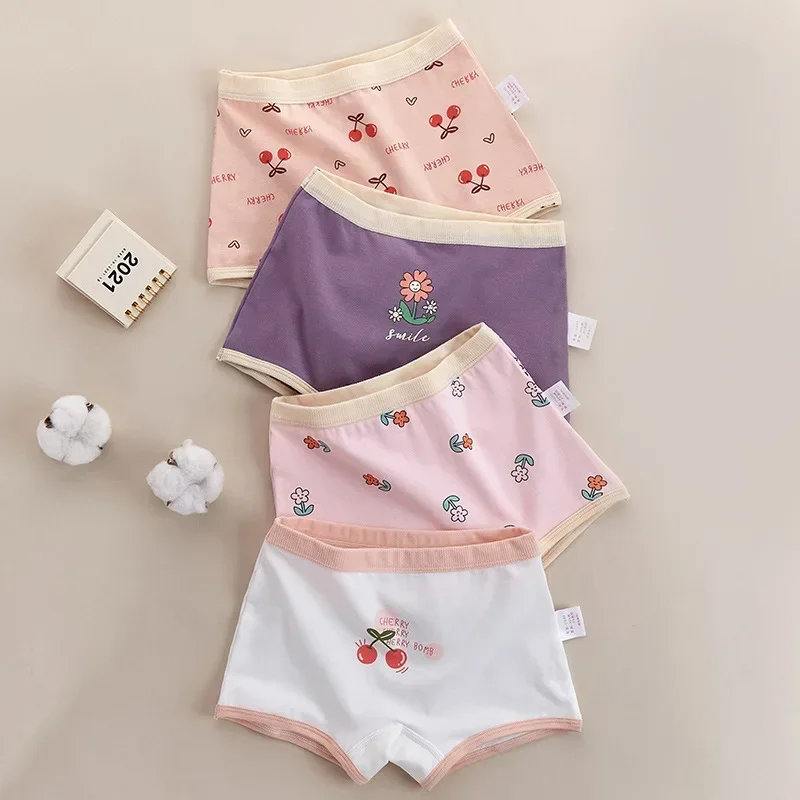 4 pezzi mutandine di cotone per ragazze estate Kid slip per cartoni animati traspiranti sottili 2 + y biancheria intima per bambini mutandine