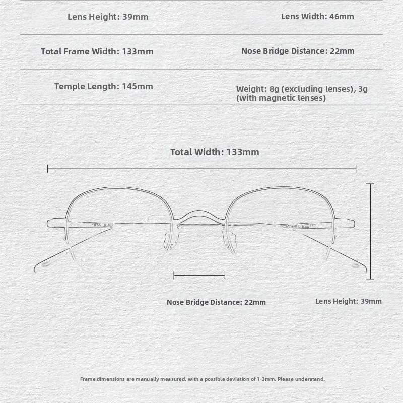 Olamins Ultralight Pure Titanium Magnetic Myopia Glasses Retro Square Men Big Face Friendly Polarized Sunglasses Anti Blue Light view 6