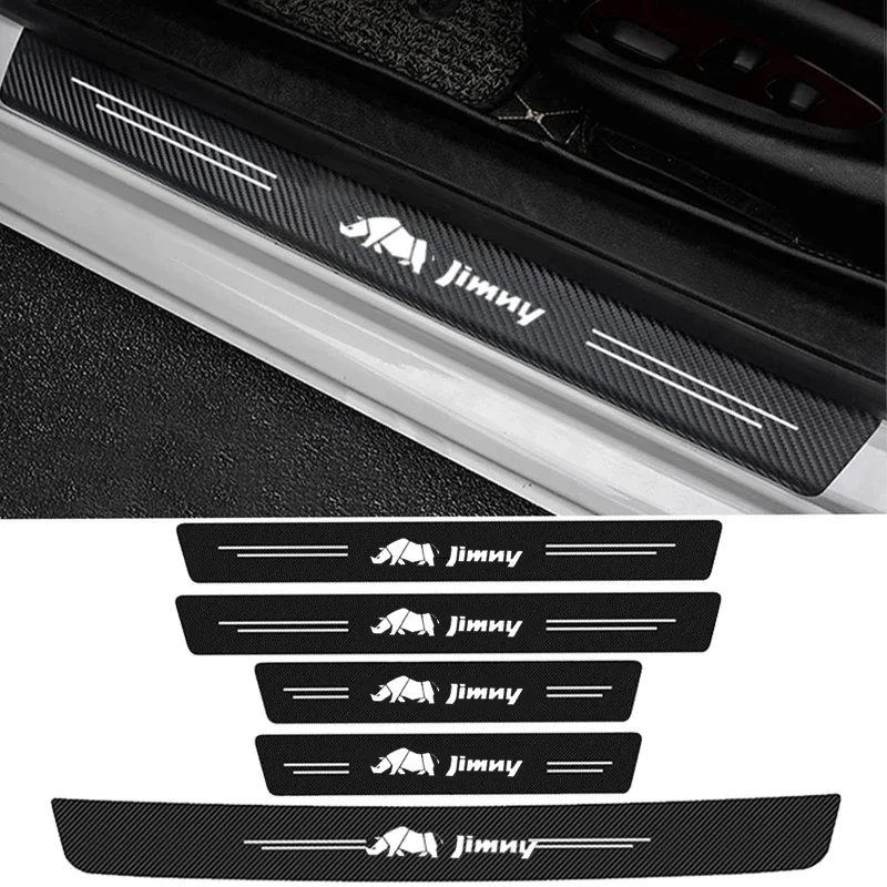 Car Door Sill Stickers Threshold Plate Trunk Sill Bumper Guard Strips for Suzuki Rhino JIMNY JA11 JB31 JB33 JB43 JB23 JB64 JB74