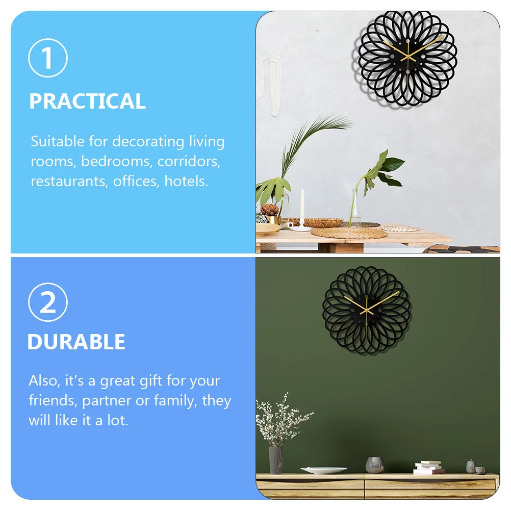 

Acrylic Wall Creative Frameless Decorative Silent Mute For Living Room Bedroom Hotel 3D Hanging Clock Black Decorative Wall