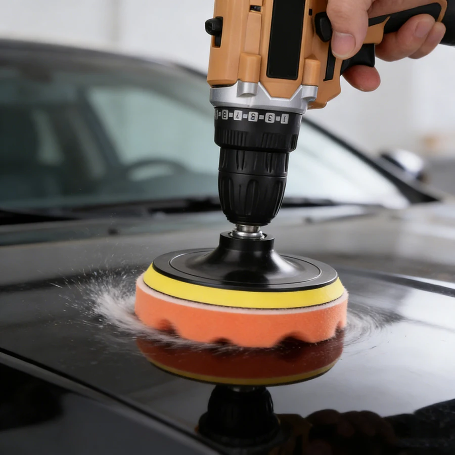 Polieren Schwamm Platte Set Nachahmung Plüsch Wachsen Winkel Schleifen Reinigung Schwamm Rad Auto Schönheit Set Elektrische Bohrer Polieren