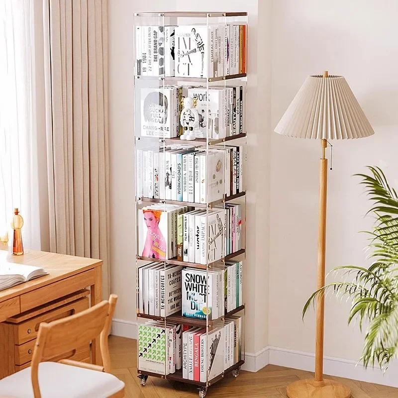 Librería Giratoria para Dormitorio, Librería Giratoria Moderna para Habitación Infantil, Revistero Organizador, Decoración Moderna para el Hogar
