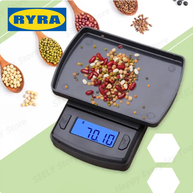 High Precision Carat Scale Portable 100g~500g/0.01g Digital Electronic Scale Jewelry Scale Weight Balance Scale Kitchen Items