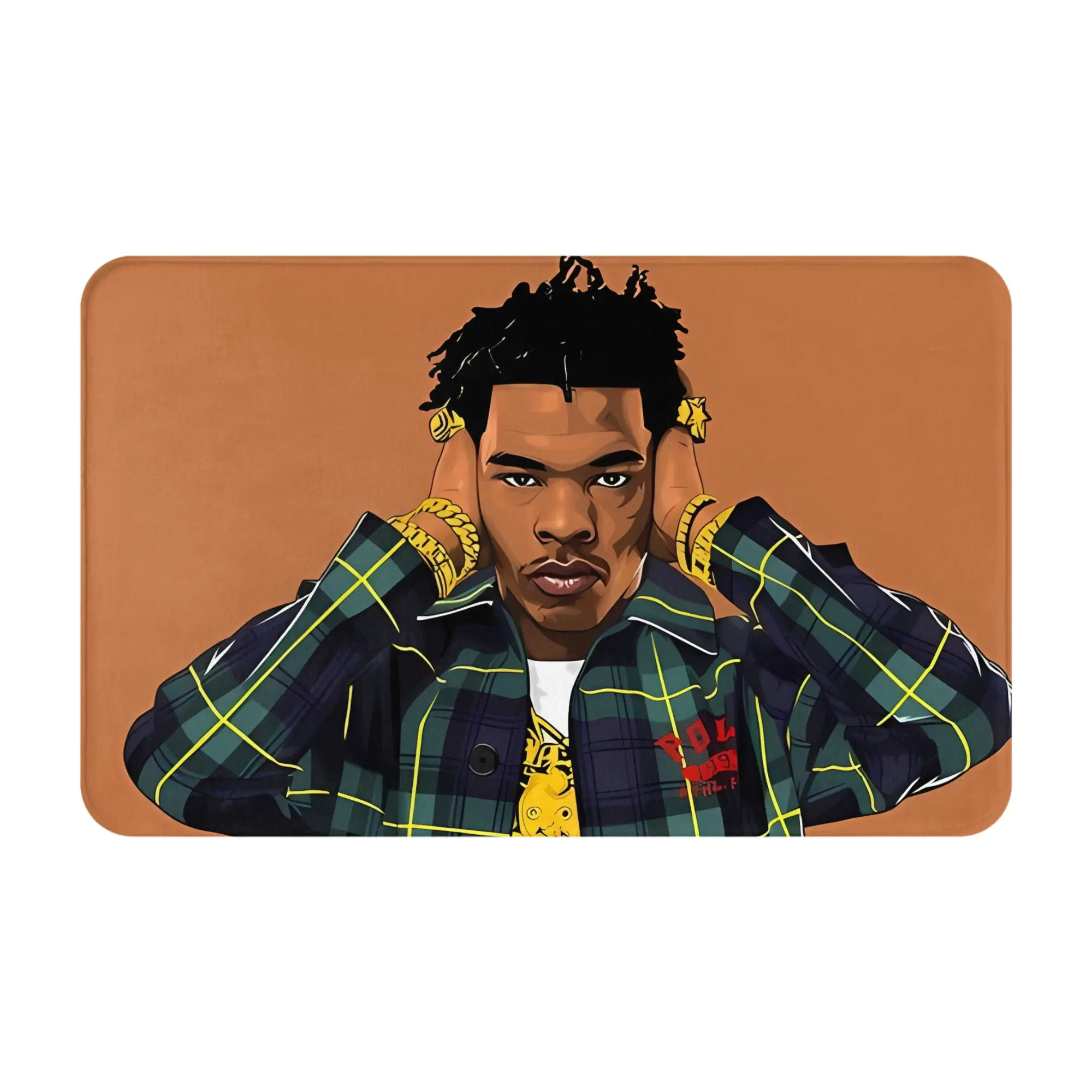 Rapper Lil Baby orange Christmas Decorations Bedroom Mat Rapper Lil Baby Doormat Living Room Carpet Entrance Door Rug Home Decor