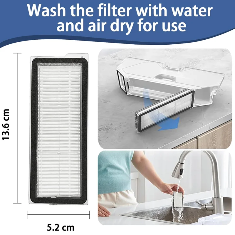 SANQ อะไหล่สําหรับ Roborock QV 35A / QR 798 เครื่องดูดฝุ่นชิ้นส่วนหุ่นยนต์,แปรงหลัก,ตัวกรอง HEPA,ผ้าเช็ดทําความสะอาด,ถุงเก็บฝุ่น