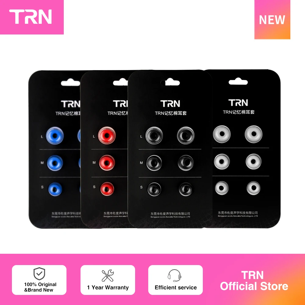 TRN 3Pairs (6pcs) Earphone Memory Cotton Earmuffs  Rebound Earplugs PU Sponge Memory Sponge Earphone Eartips V90 MT1 ST1 BA15