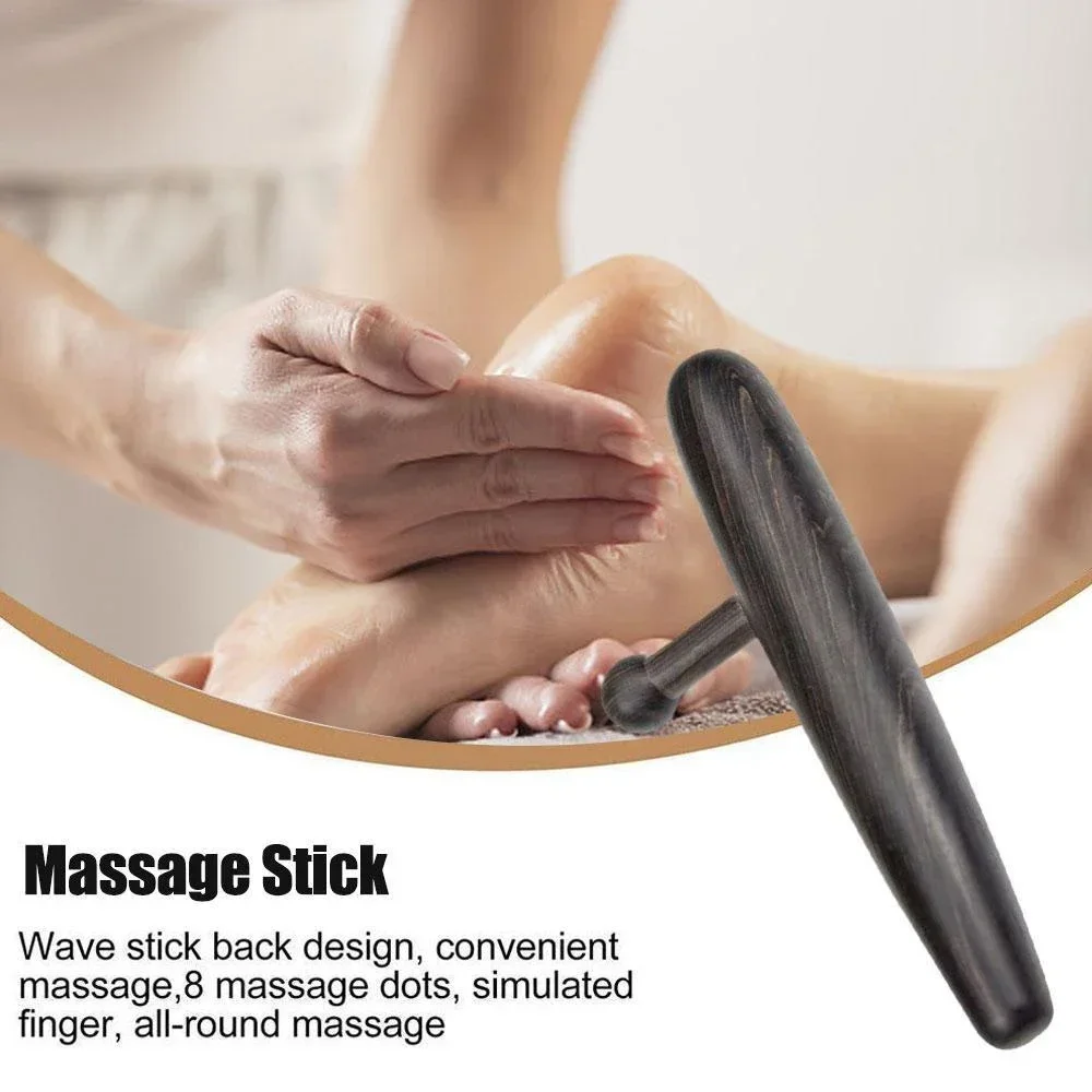 Deep Tissue Massage Tool, Trigger Point Massage Thumb Saver Massager for Back,Leg,Waist, Therapists Equipment Wood Massage Tools